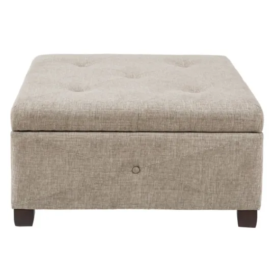 Kirkland's Home Lila Tufted Sand Storage Ottoman- Benches & Ottomans