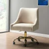 Kirkland's Home Lili Cream Golden Office Chair- Office Furniture