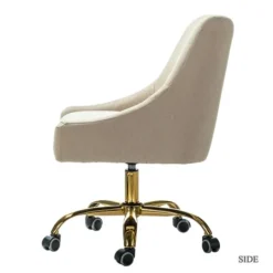 Kirkland's Home Lili Cream Golden Office Chair- Office Furniture