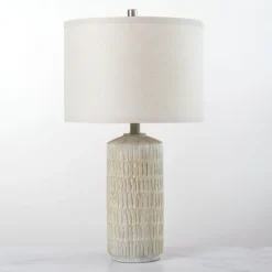 Kirkland's Home Line Textured Whitewash Table Lamp- Table Lamps