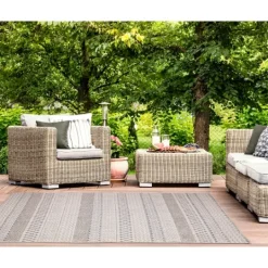 Kirkland's Home Linear Sundry Outdoor Area Rug, 5X7- Outdoor Rugs