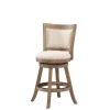 Kirkland's Home Linen And Driftwood Nailhead Swivel Counter Stool- Bar Stools & Counter Height Stools