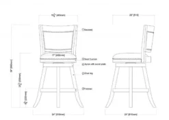 Kirkland's Home Linen And Driftwood Nailhead Swivel Counter Stool- Bar Stools & Counter Height Stools