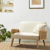Kirkland's Home Linen And Rattan Loveseat- Sofas & Loveseats