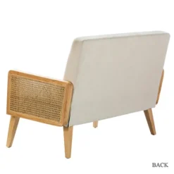 Kirkland's Home Linen And Rattan Loveseat- Sofas & Loveseats