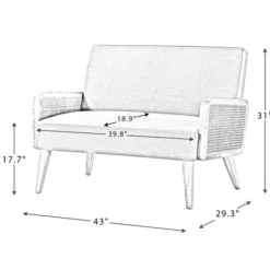 Kirkland's Home Linen And Rattan Loveseat- Sofas & Loveseats