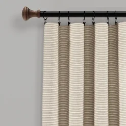 Kirkland's Home Linen Button And Stripe Curtain Panel Set, 95 In.- Curtains & Drapes