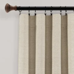 Kirkland's Home Linen Button And Stripe Curtain Panel Set, 84 In.- Curtains & Drapes