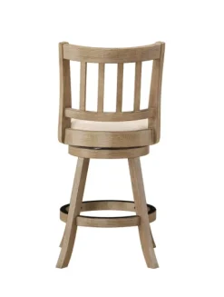 Kirkland's Home Linen Slat Back Swivel Counter Stool- Bar Stools & Counter Height Stools