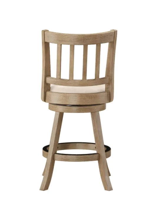 Kirkland's Home Linen Slat Back Swivel Counter Stool- Bar Stools & Counter Height Stools