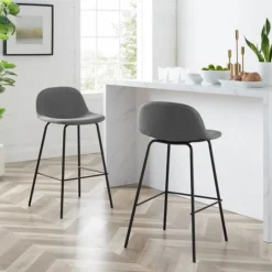 Kirkland's Home Linen Slope Seat Counter Stools, Set Of 2- Bar Stools & Counter Height Stools