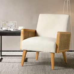 Kirkland's Home Linen Upholstered Accent Chair- Accent Chairs