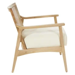 Kirkland's Home Linen Wash Cane Back Alina Armchair- Accent Chairs