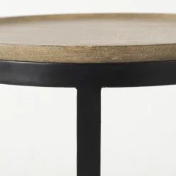 Kirkland's Home Lipped Mango Wood Nesting Accent Tables, Set Of 2- Accent & End Tables