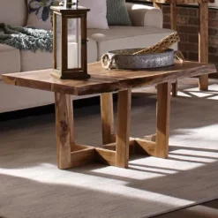 Kirkland's Home Live Edge Coffee Table With Crossed Legs, 42 In.- Coffee Tables