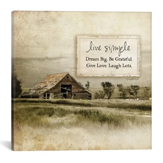 Kirkland's Home Live Simple Barn Canvas Art Print- Wall Quotes & Signs