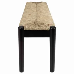 Kirkland's Home Lola Seagrass And Wood Bench- Benches & Ottomans