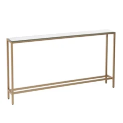 Kirkland's Home Long Metal Mirrored Top Console Table- Console Tables