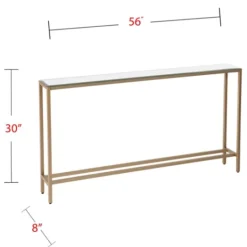 Kirkland's Home Long Metal Mirrored Top Console Table- Console Tables