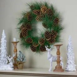 Kirkland's Home Long Pine Needle And Pinecone Wreath- Wreaths