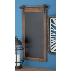 Kirkland's Home Long Wood And Metal Frame Chalkboard- Wall Storage