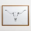 Kirkland's Home Longhorn Skull On Paper Framed Art Print- Framed Art