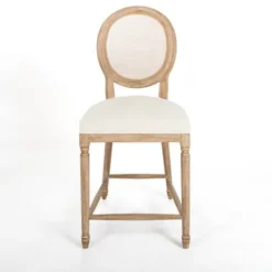 Kirkland's Home Louis Cane & Cream Upholstered Counter Stool- Bar Stools & Counter Height Stools