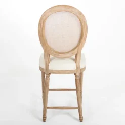 Kirkland's Home Louis Cane & Cream Upholstered Counter Stool- Bar Stools & Counter Height Stools