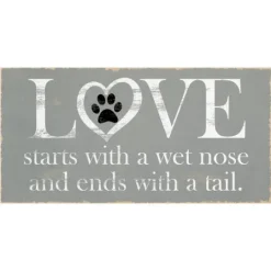 Kirkland's Home Love Starts With A Wet Nose Canvas Art Print- Wall Quotes & Signs