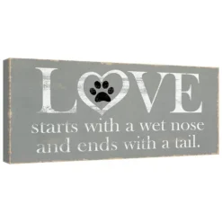 Kirkland's Home Love Starts With A Wet Nose Canvas Art Print- Wall Quotes & Signs