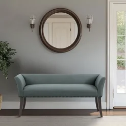 Kirkland's Home Low Back Flared Nailhead Trim Bench- Benches & Ottomans