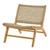Kirkland's Home Low Slung Woven Teakwood Accent Chair- Accent Chairs