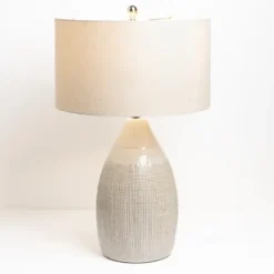 Kirkland's Home Luca Cream Ceramic Table Lamp- Table Lamps