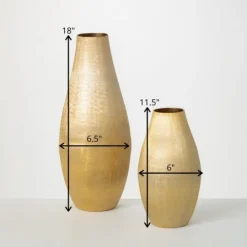 Kirkland's Home Lustrous Brushed Metal Vases, Set Of 2- Vases