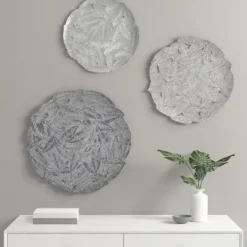 Kirkland's Home Madison Park Iron Feathers Wall Plaques, Set Of 3- Wall Plaques