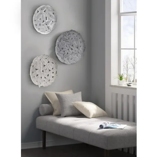 Kirkland's Home Madison Park Iron Feathers Wall Plaques, Set Of 3- Wall Plaques
