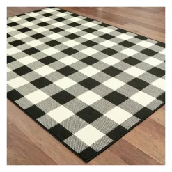 Kirkland's Home Madura Buffalo Check Outdoor Area Rug, 6X9- Outdoor Rugs
