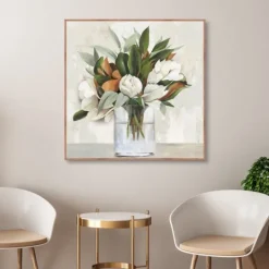 Kirkland's Home Magnolia Bouquet Framed Canvas Art Print- Canvas Art