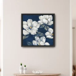 Kirkland's Home Magnolias Indigo Framed Giclee Canvas Art Print- Framed Art