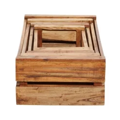 Kirkland's Home Mahogany Finish 4-Pc. Wooden Crates- Baskets & Boxes