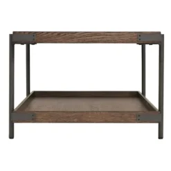 Kirkland's Home Mahogany Oak Wood Tray Top Coffee Table- Coffee Tables