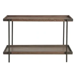 Kirkland's Home Mahogany Oak Wood Tray Top Console Table- Console Tables