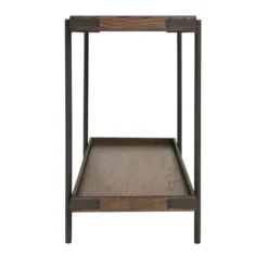 Kirkland's Home Mahogany Oak Wood Tray Top Console Table- Console Tables