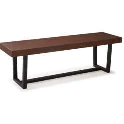 Kirkland's Home Mahogany Solid Pine Two-Tone Dining Bench- Dining Chairs