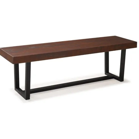 Kirkland's Home Mahogany Solid Pine Two-Tone Dining Bench- Dining Chairs