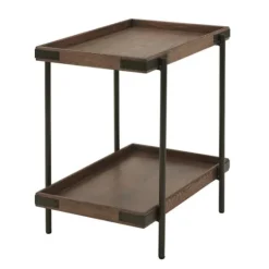 Kirkland's Home Mahogany Tray Top And Shelf Wood Accent Table- Accent & End Tables