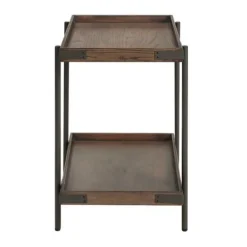 Kirkland's Home Mahogany Tray Top And Shelf Wood Accent Table- Accent & End Tables