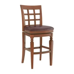 Kirkland's Home Mahogany Trellis Swivel Bar Stool- Bar Stools & Counter Height Stools