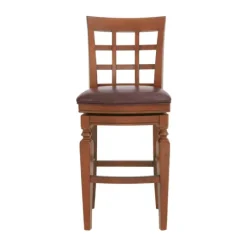 Kirkland's Home Mahogany Trellis Swivel Bar Stool- Bar Stools & Counter Height Stools
