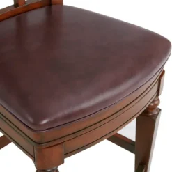 Kirkland's Home Mahogany Trellis Swivel Counter Stool- Bar Stools & Counter Height Stools